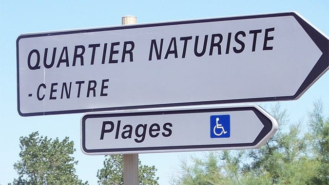 Naturist quarters resort entrance